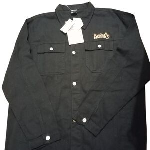 SouthPole Black Heavy Denim Jacket Or Jean Top, Size L, NWT